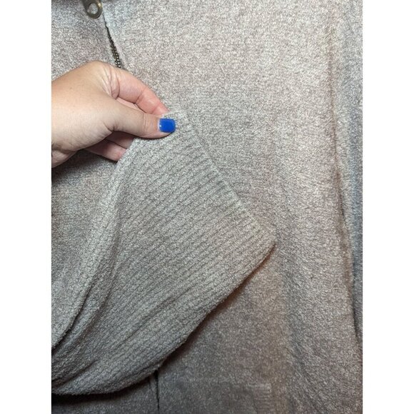 Barefoot dreams cozy chic Lite full zip fleece jacket Beige/Cream Soft Size XXL - Picture 5 of 16